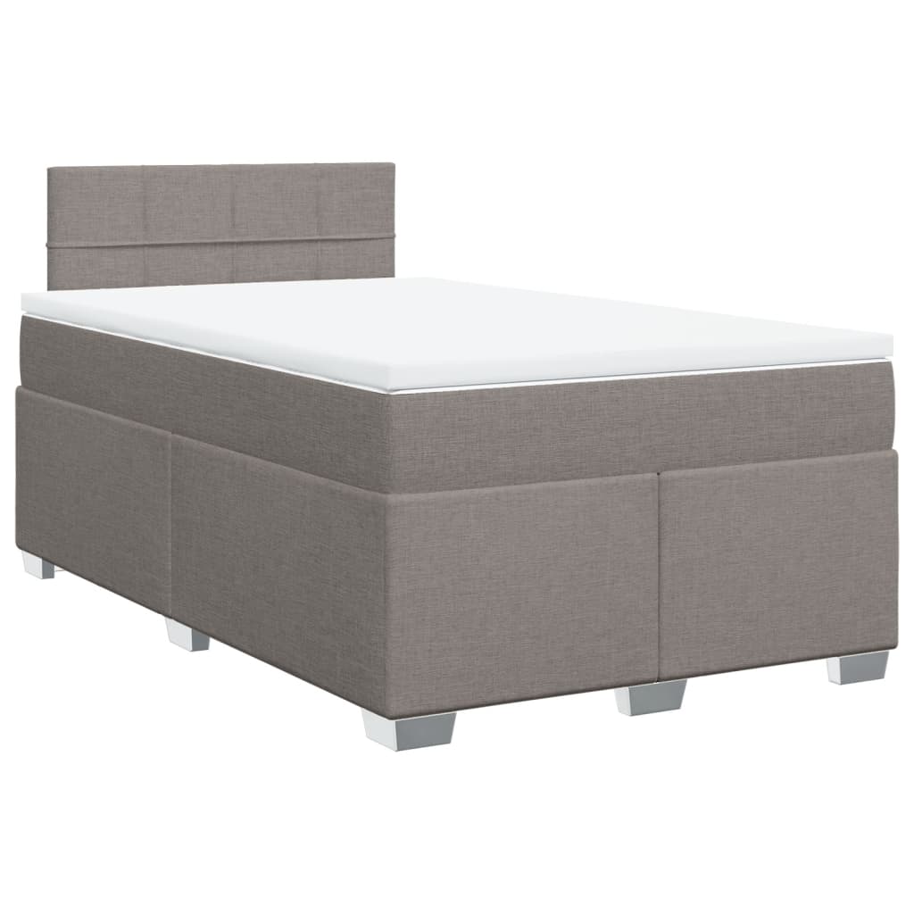 Boxspring met matras stof taupe 120x200 cm – afbeelding 3