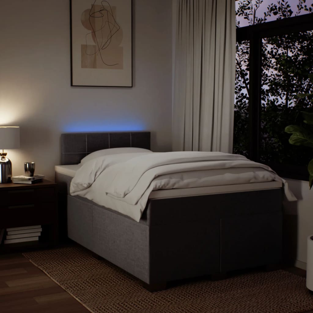 Boxspring met matras stof taupe 120x200 cm – afbeelding 5