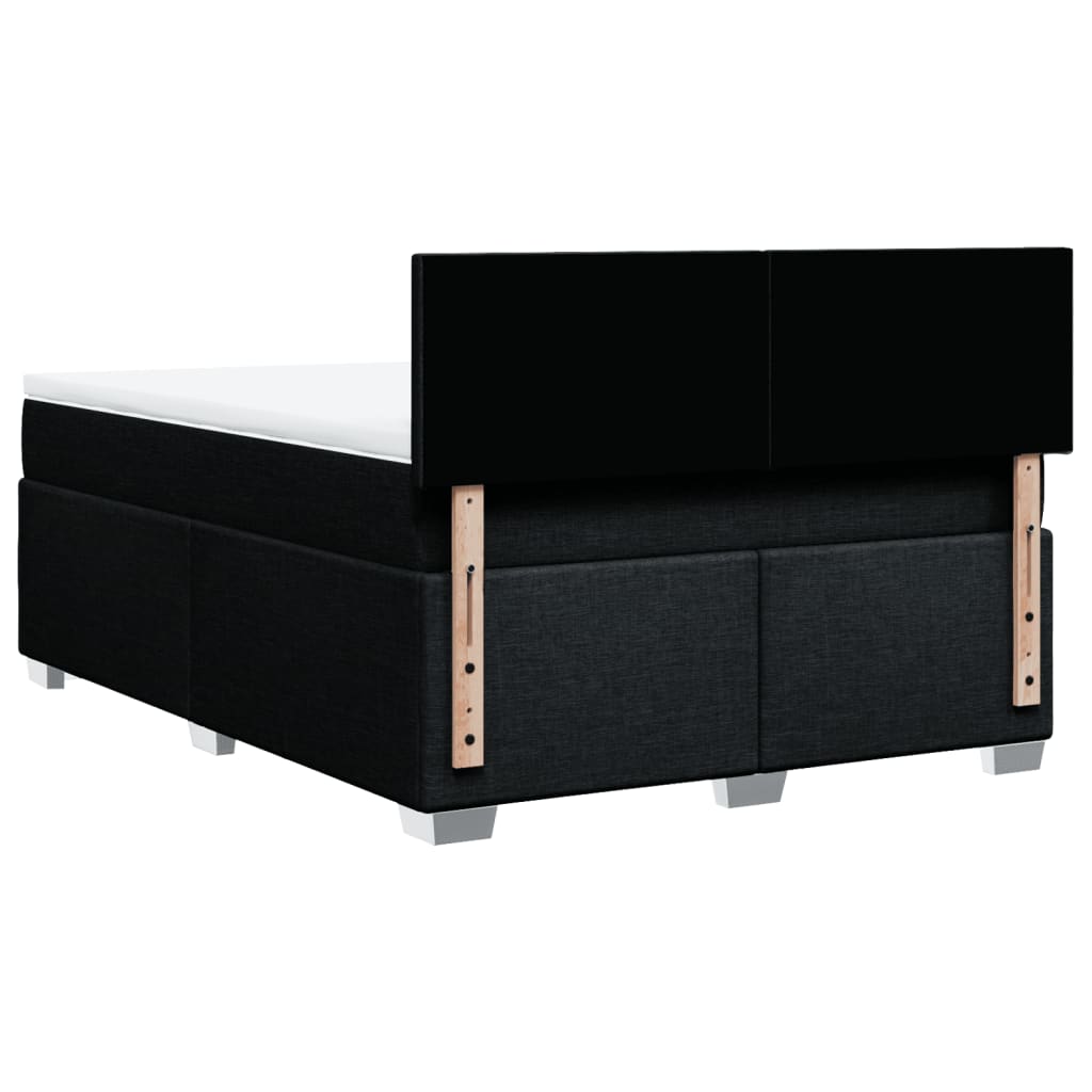 Boxspring met matras stof zwart 140x190 cm – afbeelding 12