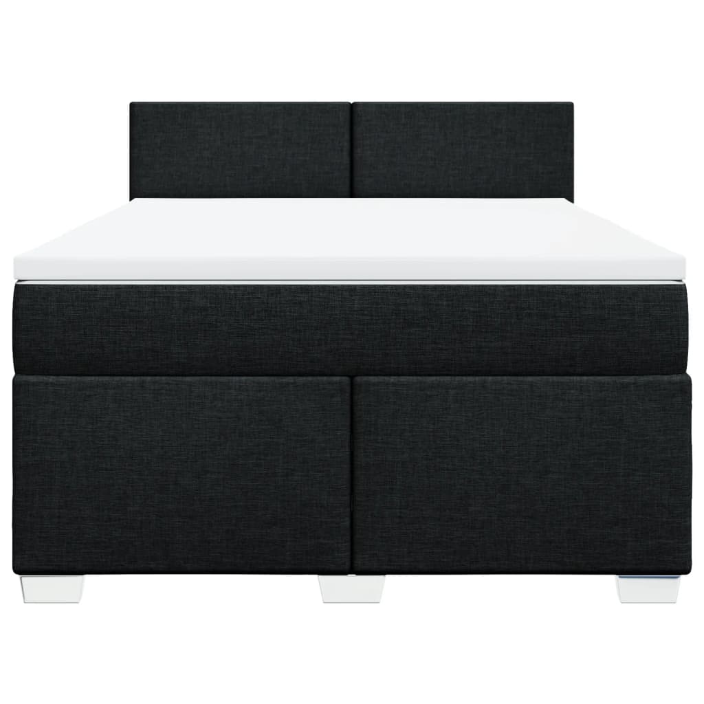 Boxspring met matras stof zwart 140x190 cm – afbeelding 6