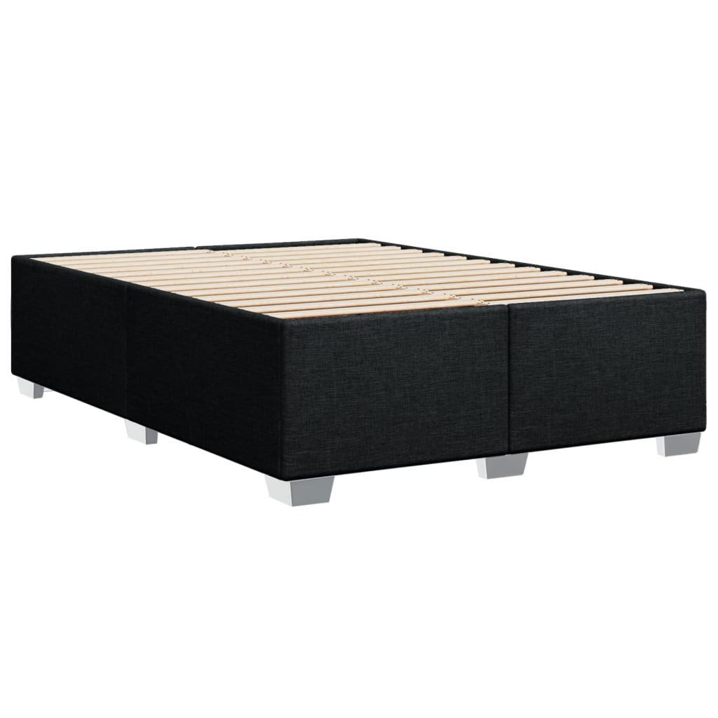 Boxspring met matras stof zwart 140x190 cm – afbeelding 8
