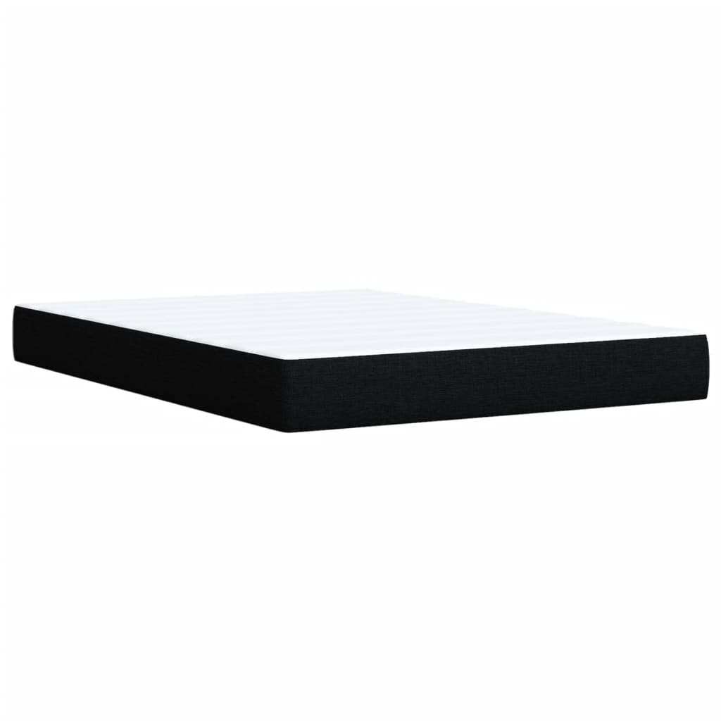 Boxspring met matras stof zwart 140x190 cm – afbeelding 9