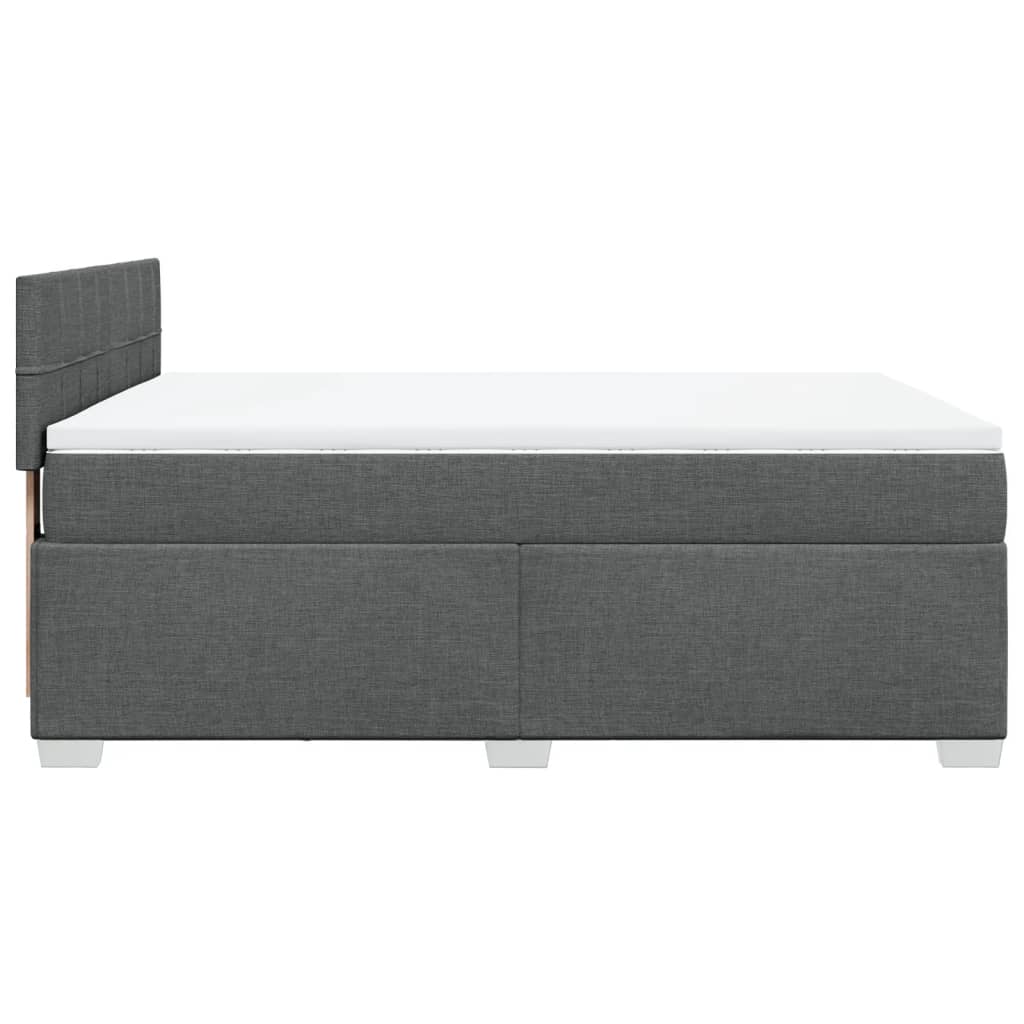Boxspring met matras stof donkergrijs 140x190 cm – afbeelding 11