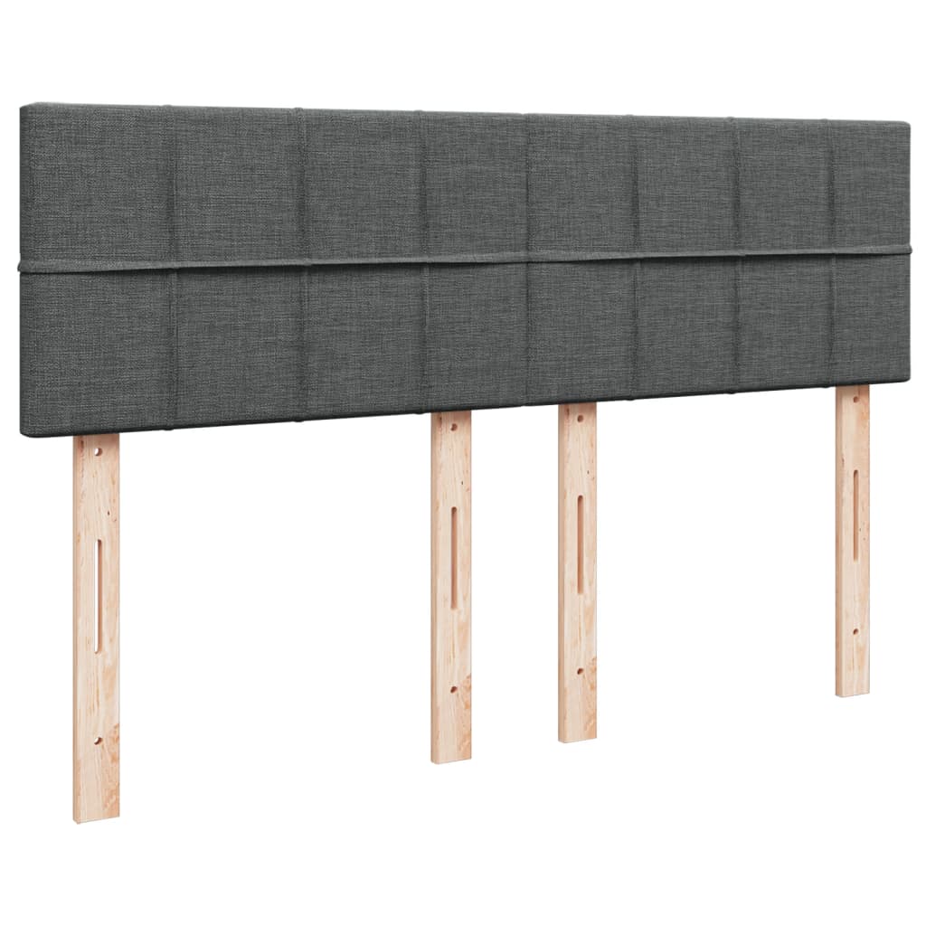 Boxspring met matras stof donkergrijs 140x190 cm – afbeelding 7