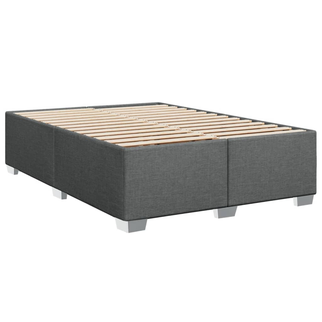 Boxspring met matras stof donkergrijs 140x190 cm – afbeelding 8