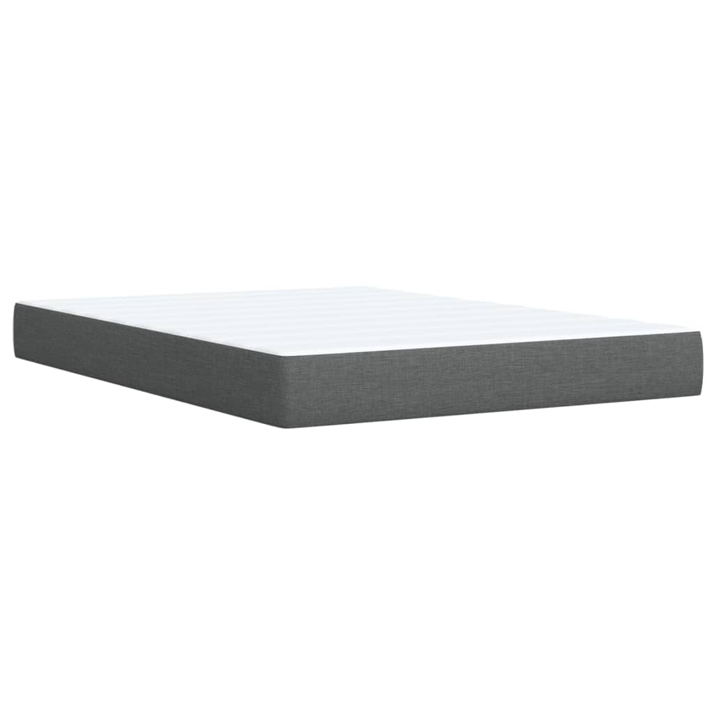 Boxspring met matras stof donkergrijs 140x190 cm – afbeelding 9