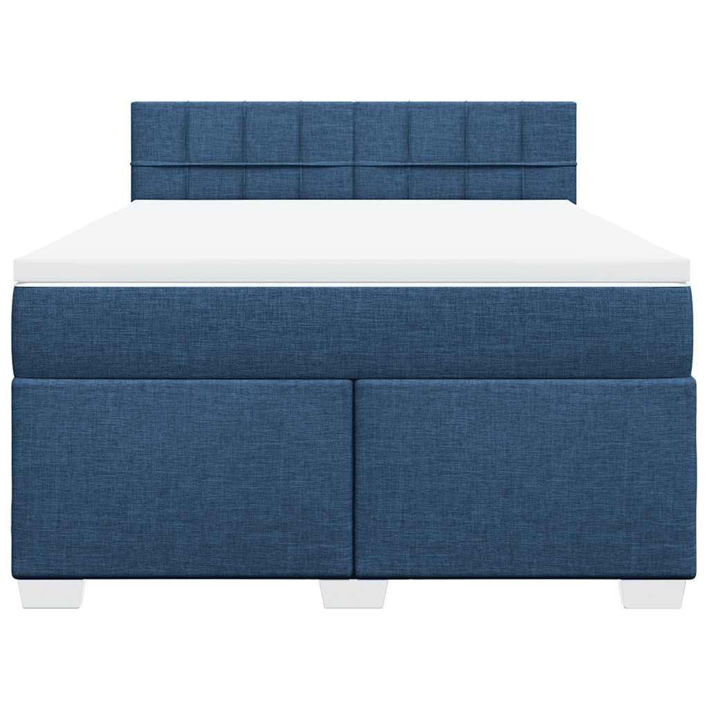 Boxspring met matras stof blauw 140x190 cm – afbeelding 6