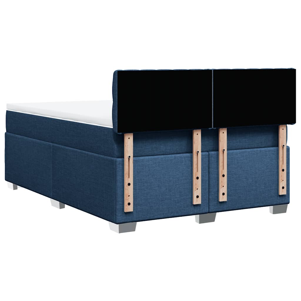 Boxspring met matras stof blauw 140x190 cm – afbeelding 12