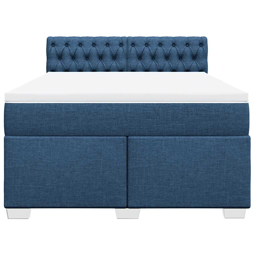 Boxspring met matras stof blauw 140x190 cm – afbeelding 6
