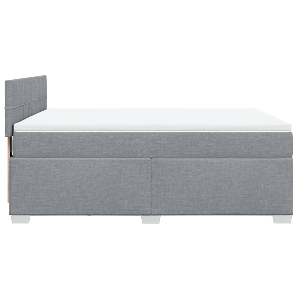 Boxspring met matras stof lichtgrijs 140x200 cm – afbeelding 11