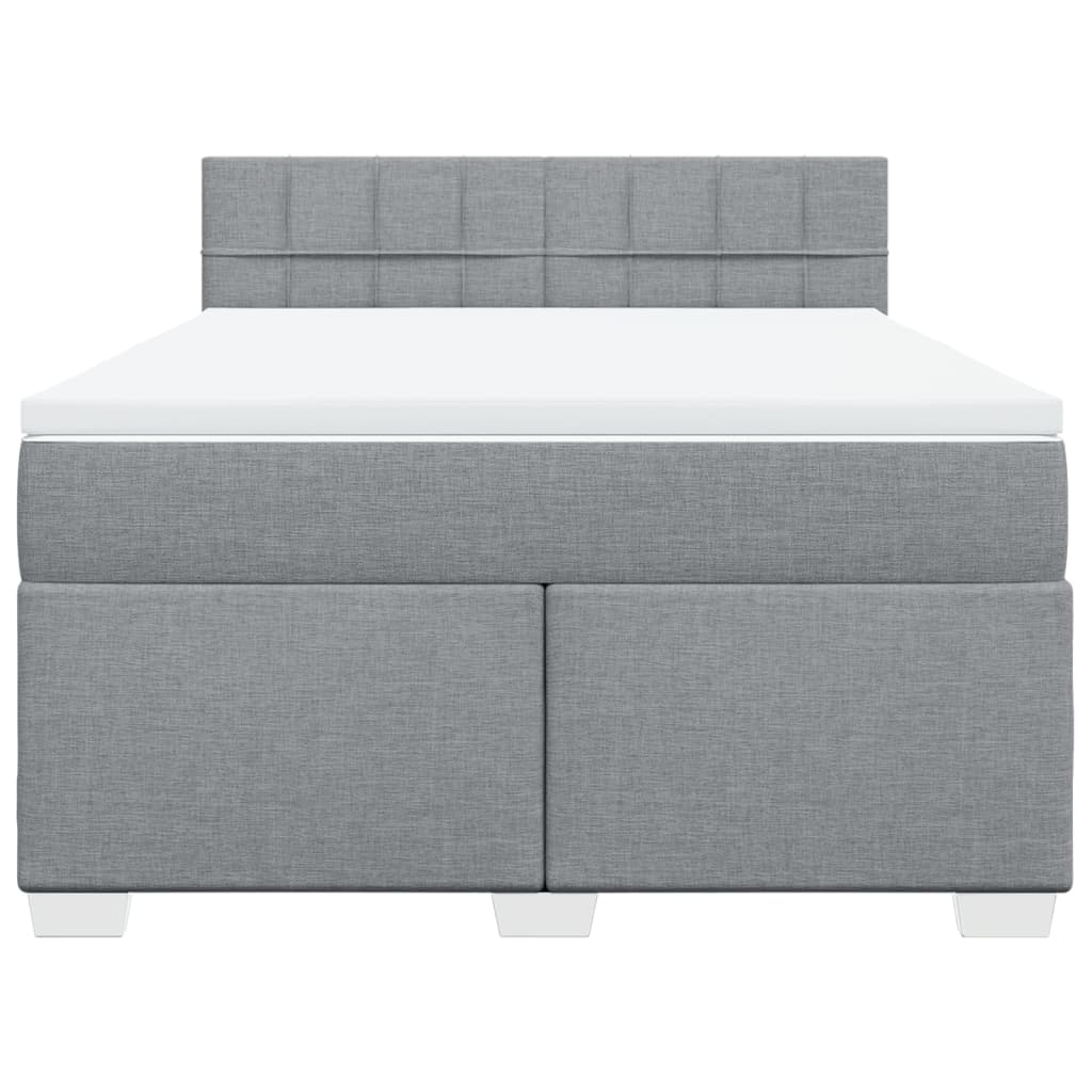 Boxspring met matras stof lichtgrijs 140x200 cm – afbeelding 6