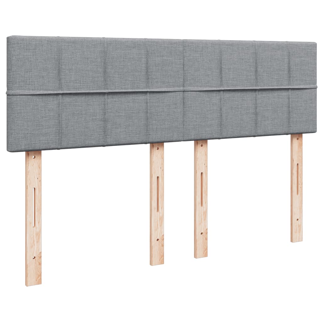 Boxspring met matras stof lichtgrijs 140x200 cm – afbeelding 7