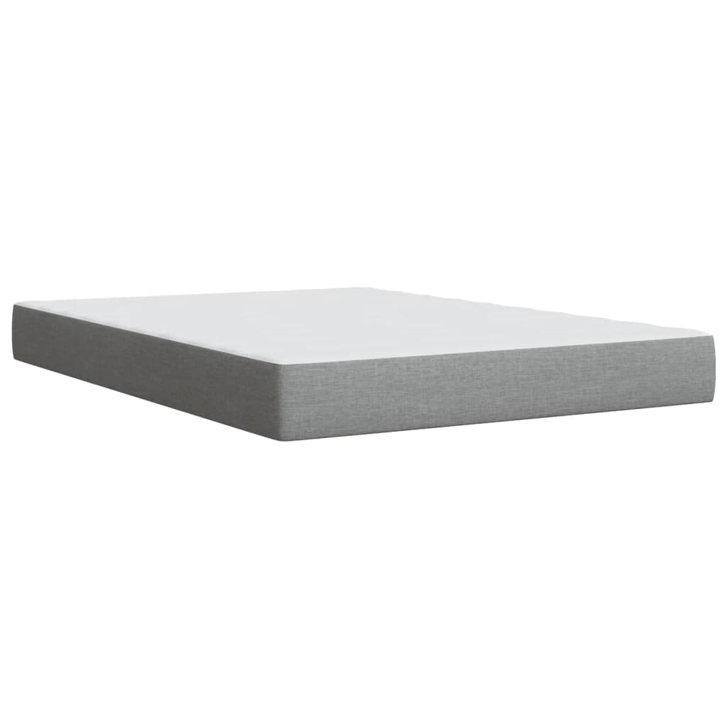 Boxspring met matras stof lichtgrijs 140x200 cm – afbeelding 9