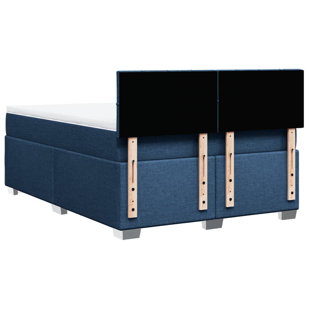 Boxspring met matras stof blauw 140x200 cm – afbeelding 12