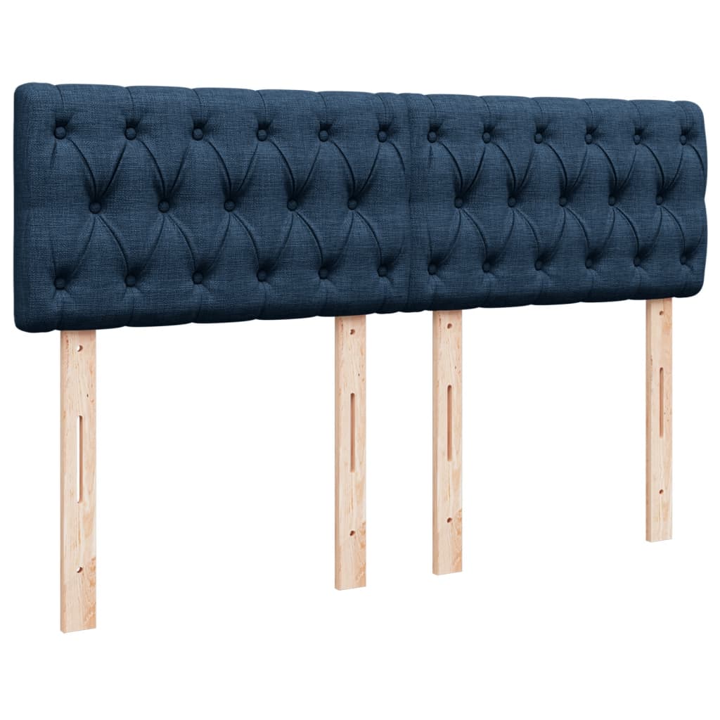 Boxspring met matras stof blauw 140x200 cm – afbeelding 7