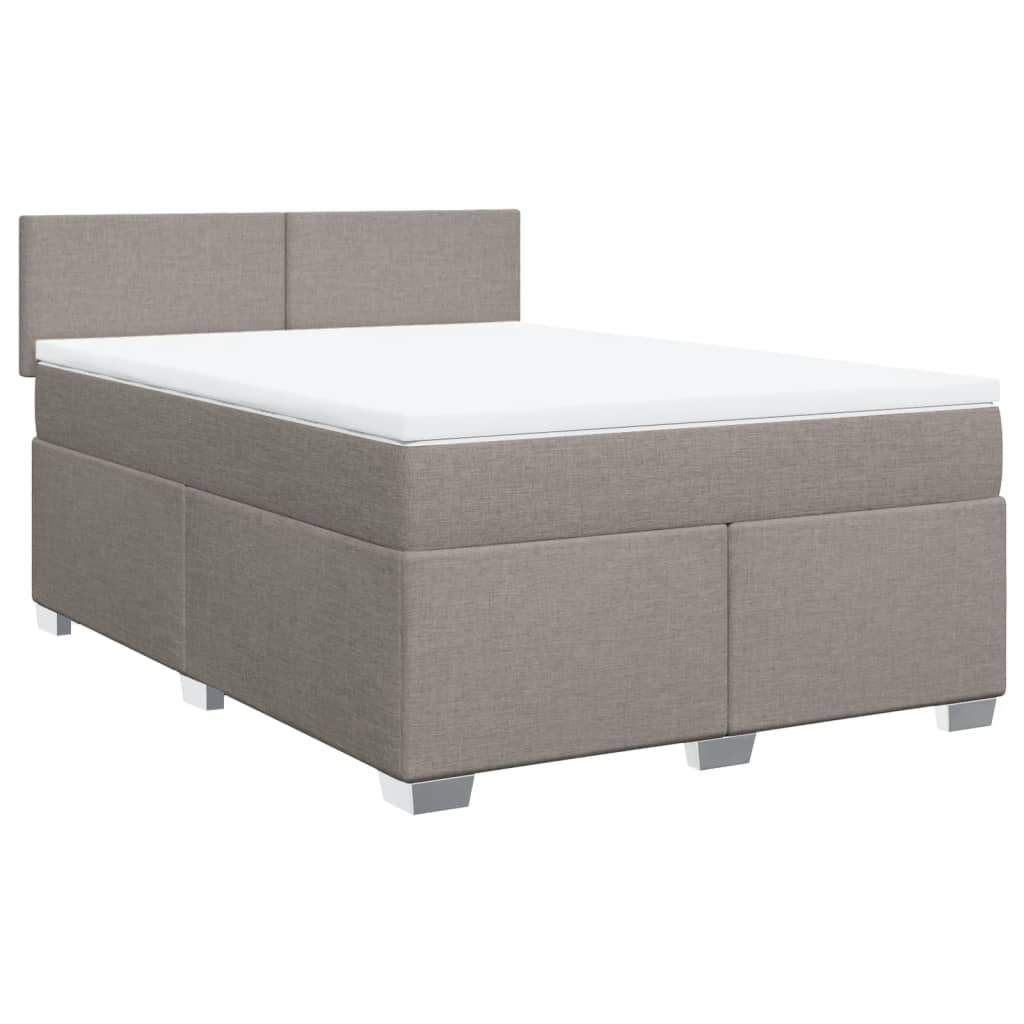 Boxspring met matras stof taupe 160x200 cm – afbeelding 3