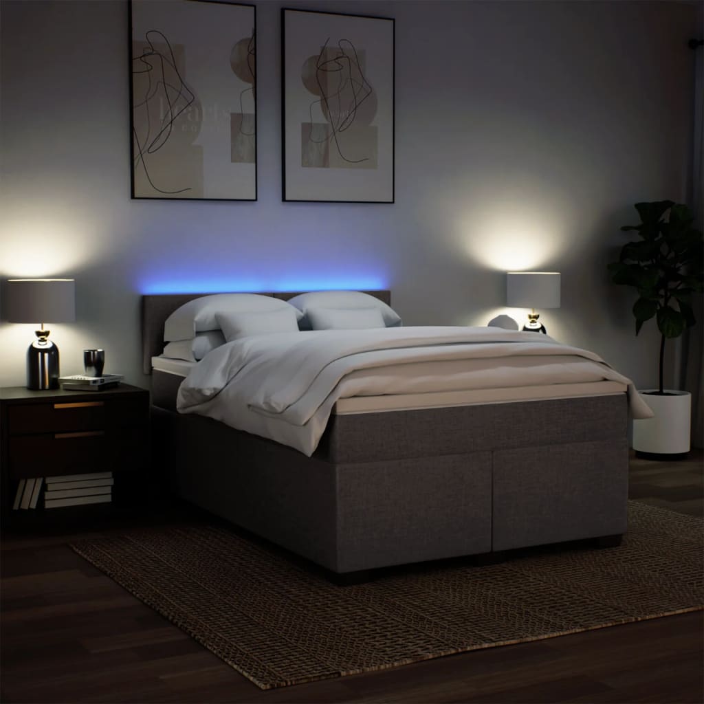 Boxspring met matras stof taupe 160x200 cm – afbeelding 5