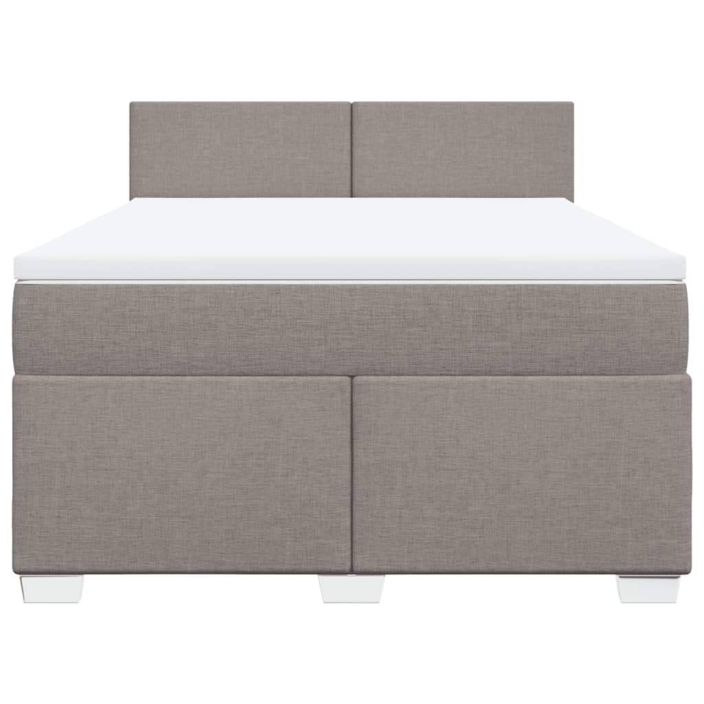 Boxspring met matras stof taupe 160x200 cm – afbeelding 6