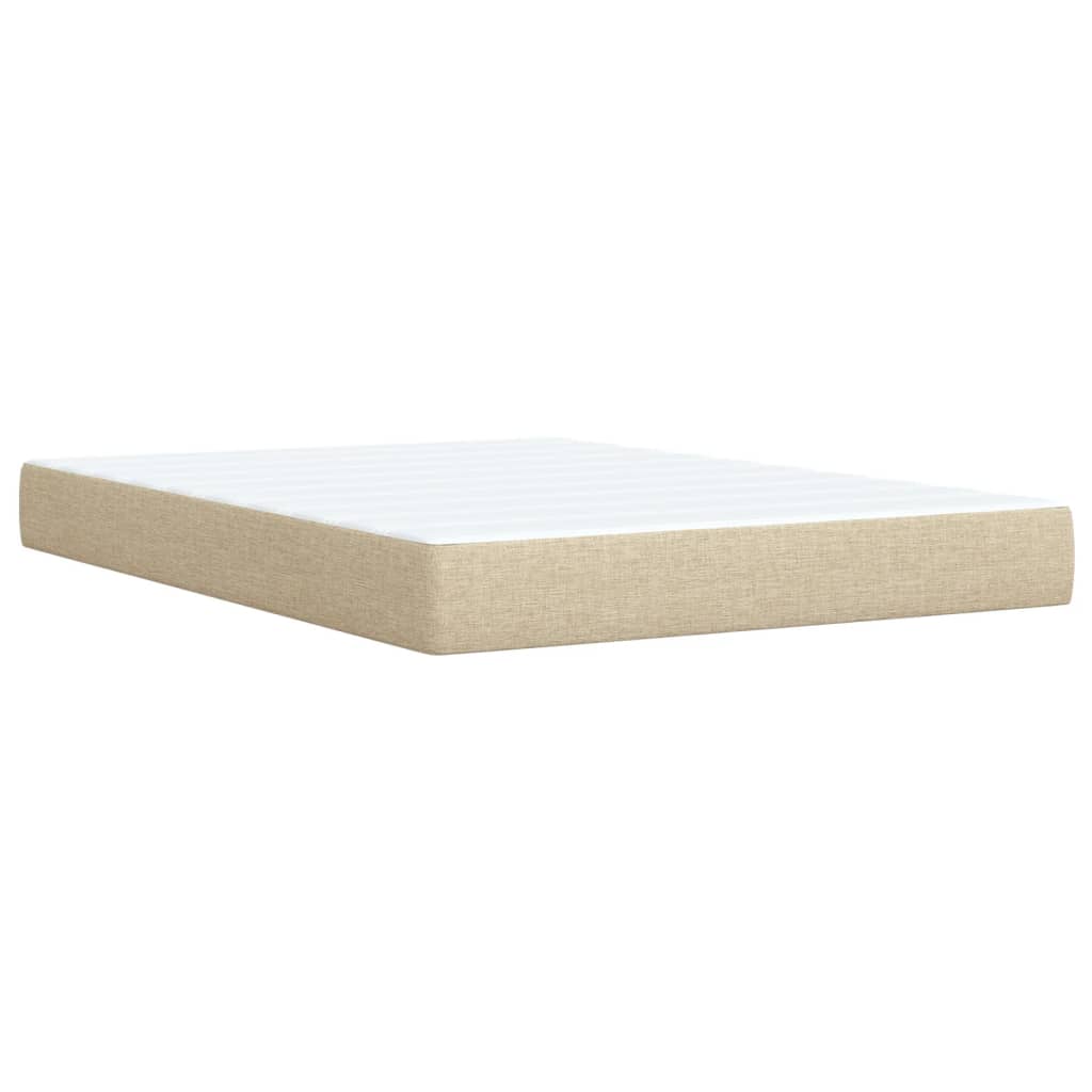 Boxspring met matras stof crèmekleurig 160x200 cm – afbeelding 9