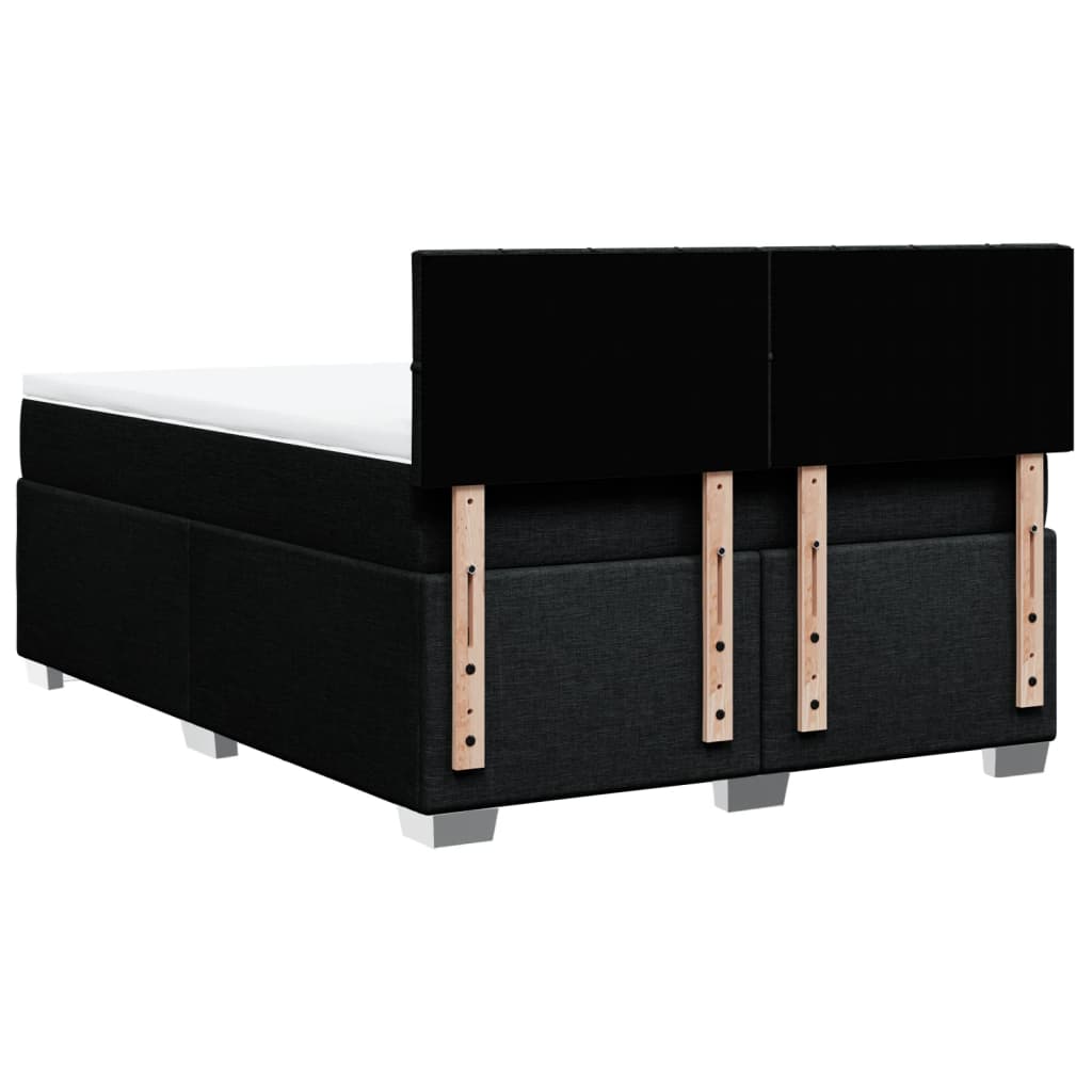 Boxspring met matras stof zwart 160x200 cm – afbeelding 12