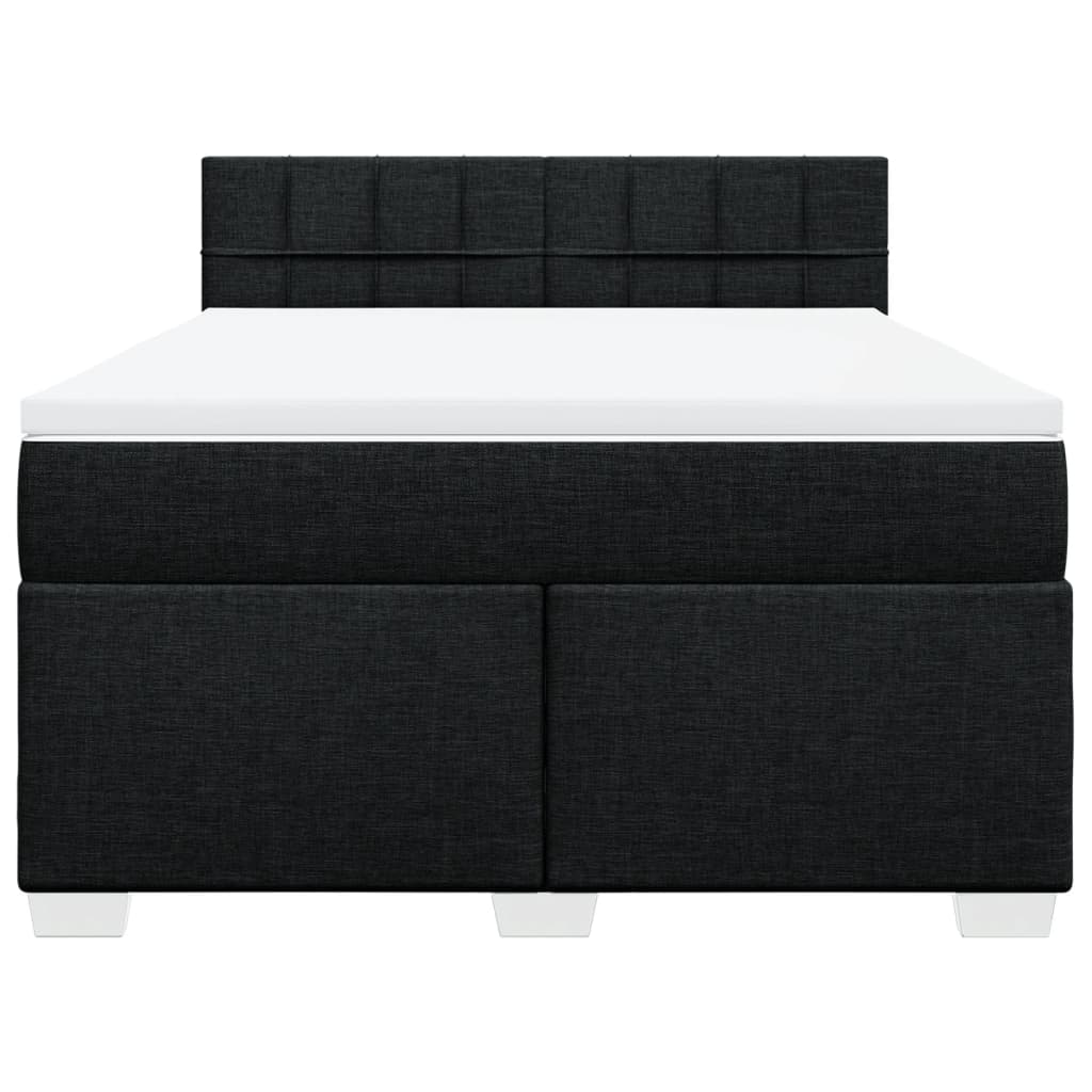 Boxspring met matras stof zwart 160x200 cm – afbeelding 6