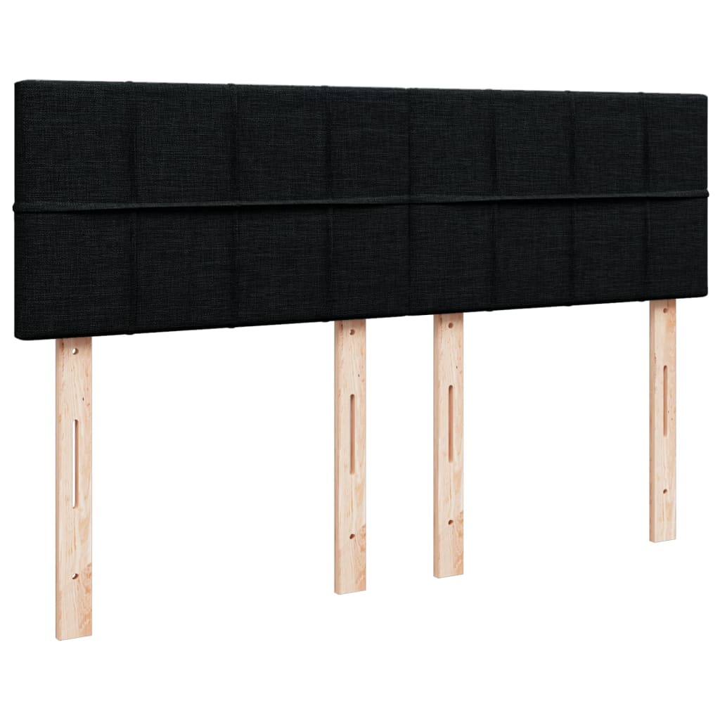 Boxspring met matras stof zwart 160x200 cm – afbeelding 7