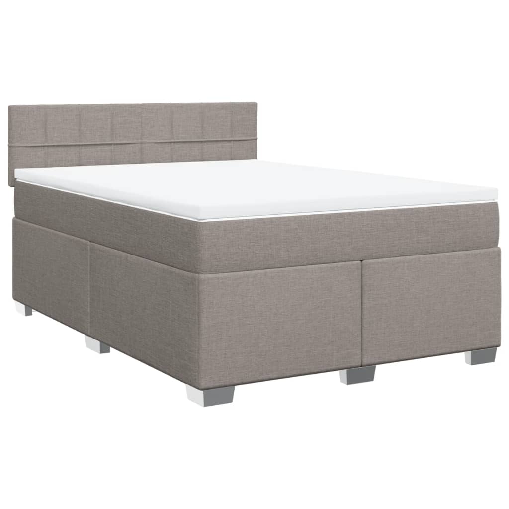 Boxspring met matras stof taupe 160x200 cm – afbeelding 3