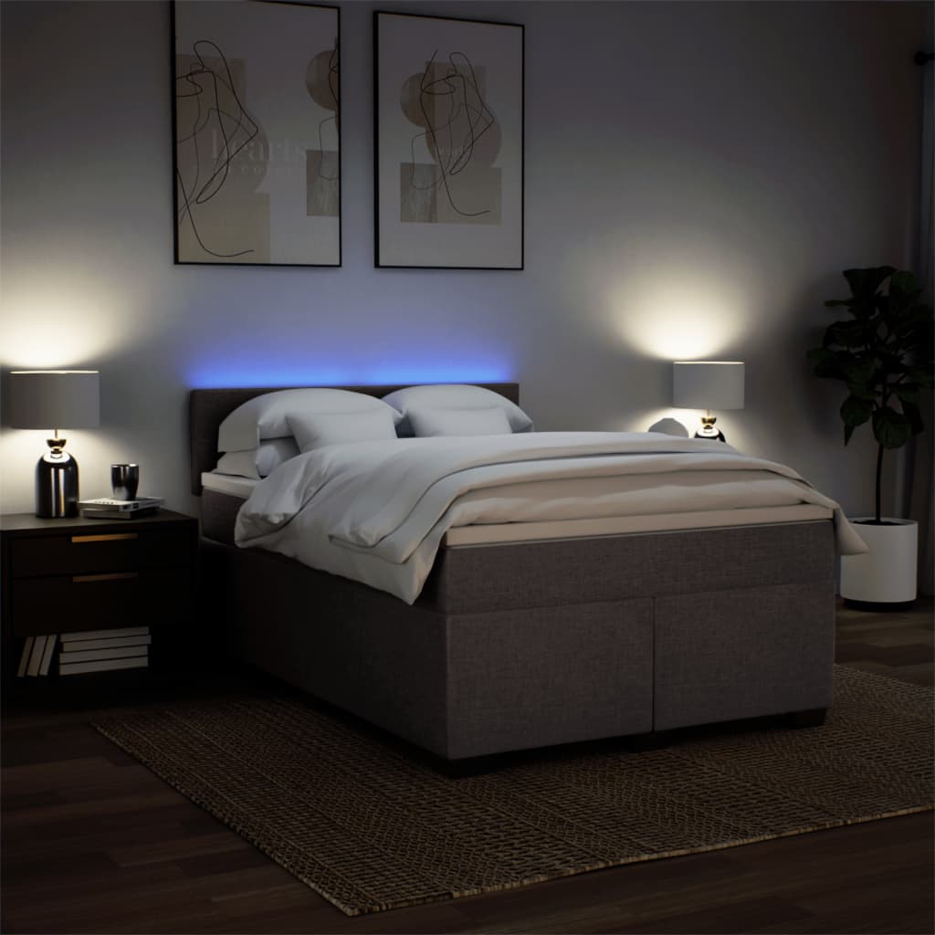 Boxspring met matras stof taupe 160x200 cm – afbeelding 5