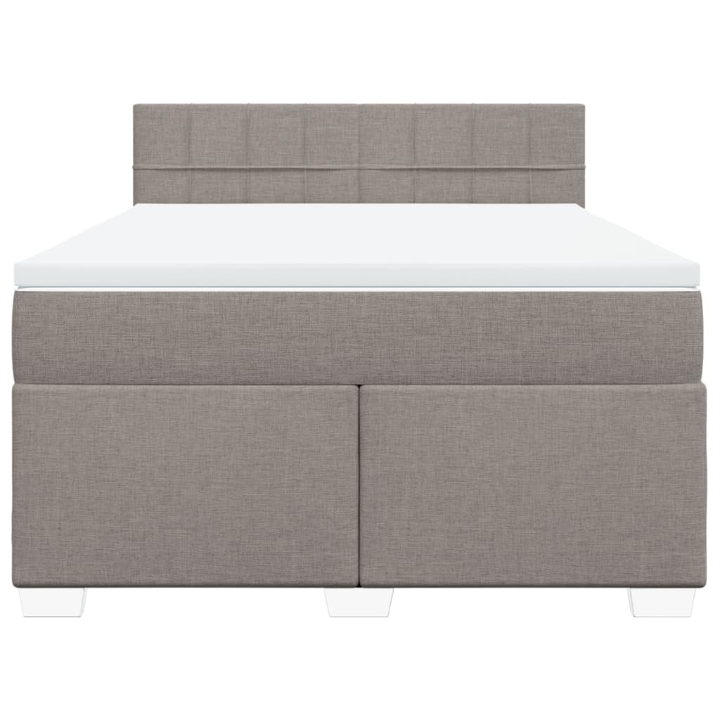 Boxspring met matras stof taupe 160x200 cm – afbeelding 6