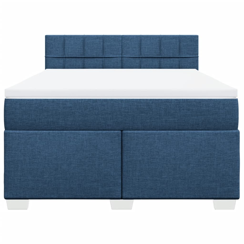 Boxspring met matras stof blauw 160x200 cm – afbeelding 6