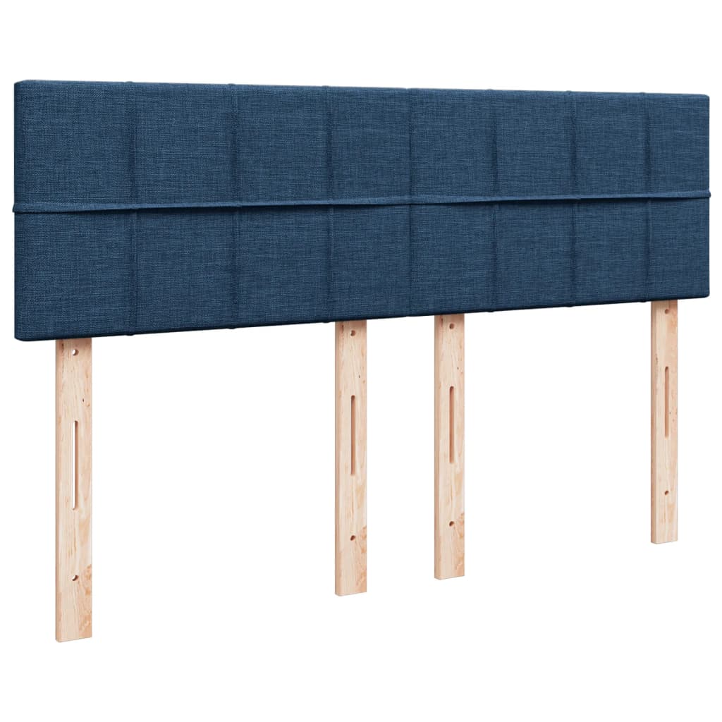 Boxspring met matras stof blauw 160x200 cm – afbeelding 7