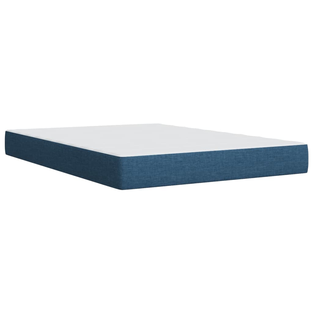 Boxspring met matras stof blauw 160x200 cm – afbeelding 9