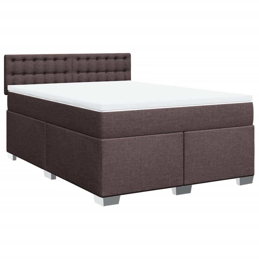 Boxspring met matras stof donkerbruin 160x200 cm – afbeelding 3