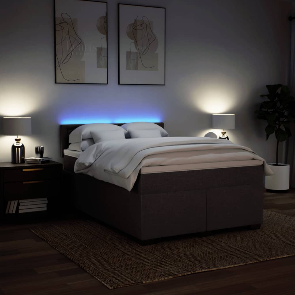 Boxspring met matras stof donkerbruin 160x200 cm – afbeelding 5