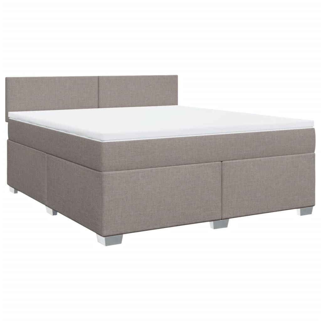 Boxspring met matras stof taupe 180x200 cm – afbeelding 3