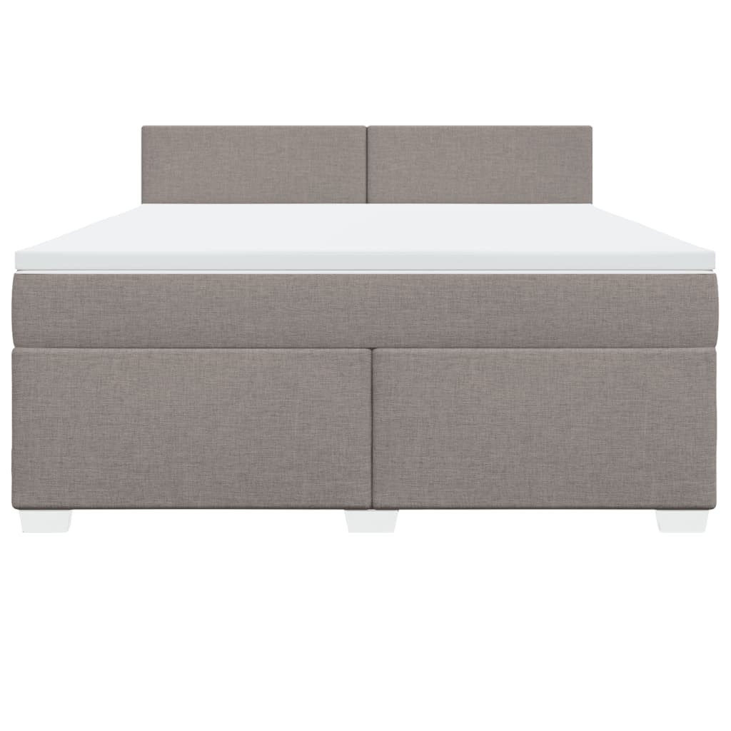 Boxspring met matras stof taupe 180x200 cm – afbeelding 6