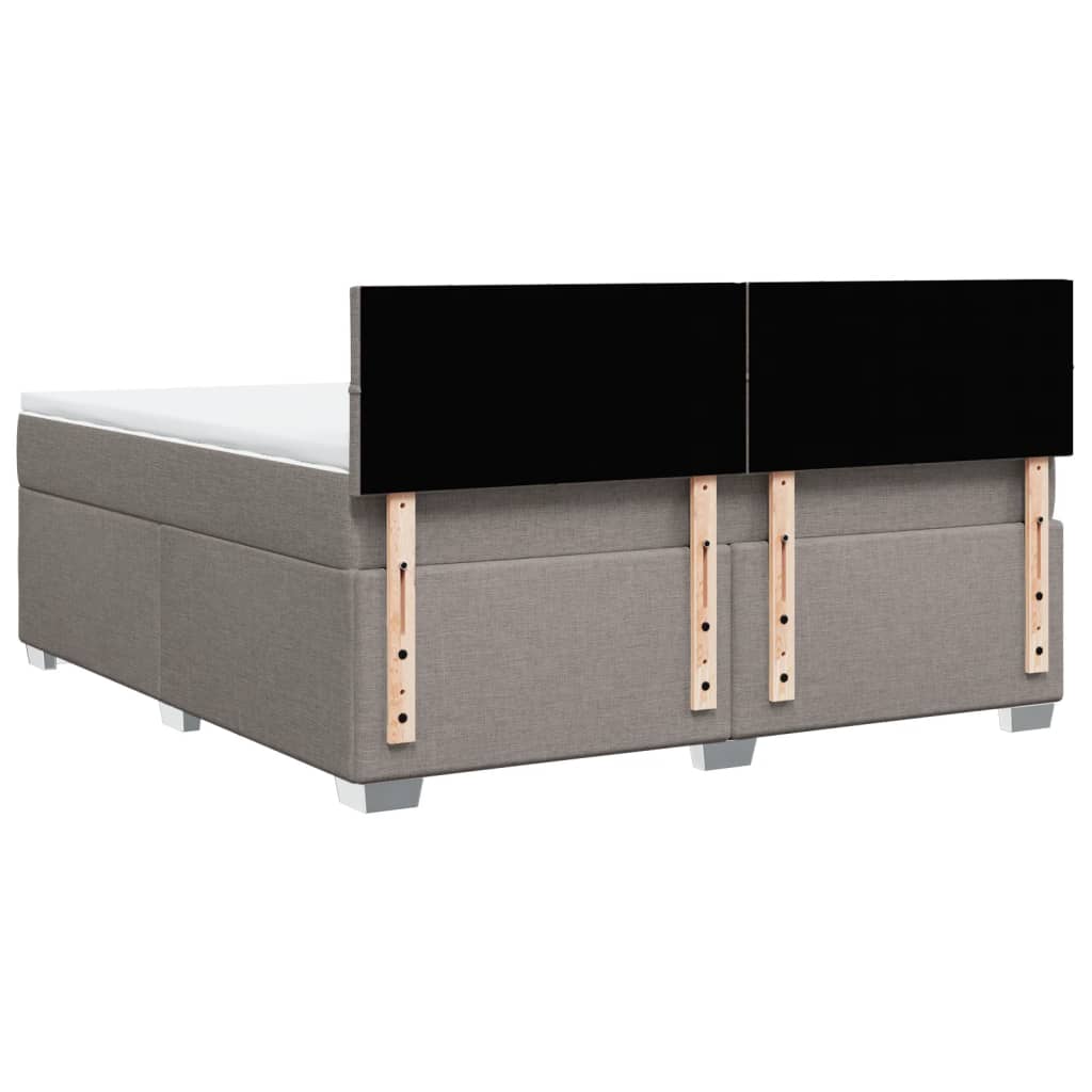 Boxspring met matras stof taupe 180x200 cm – afbeelding 12