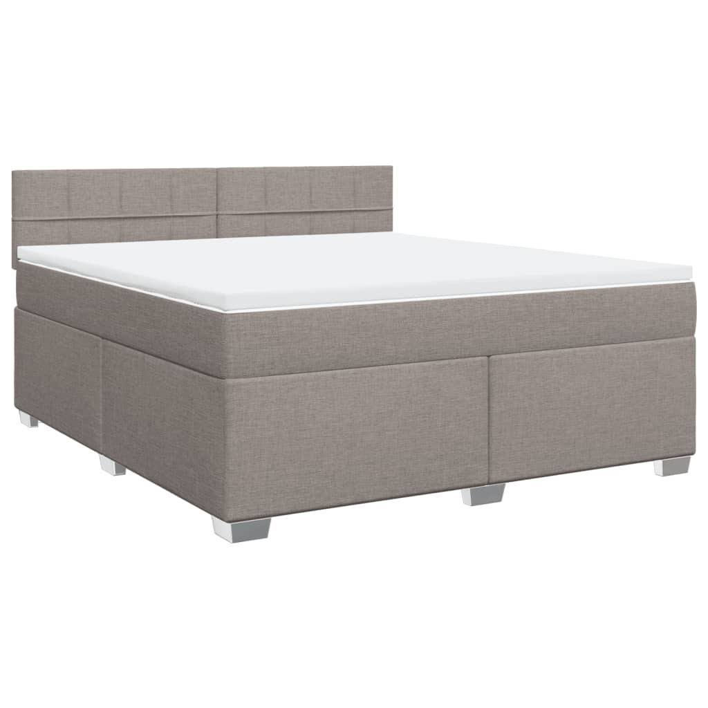 Boxspring met matras stof taupe 180x200 cm – afbeelding 3