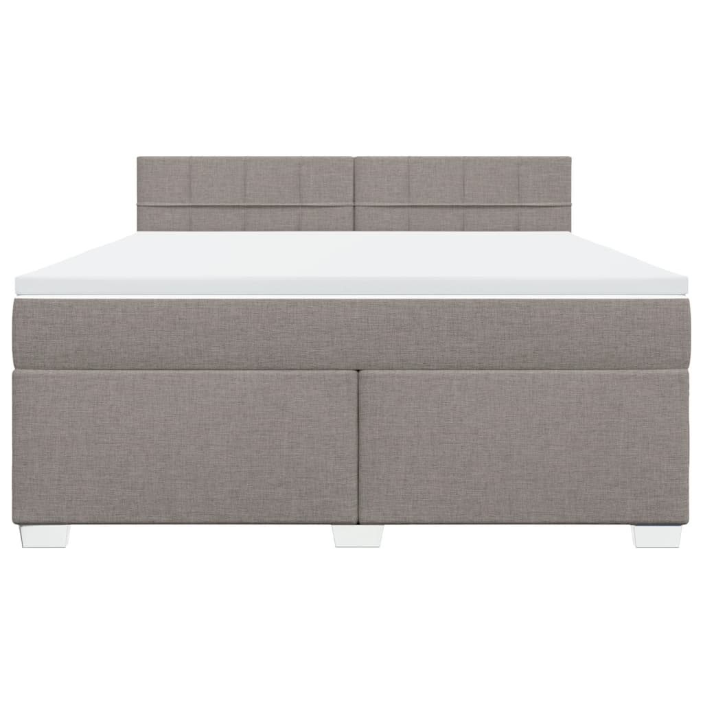 Boxspring met matras stof taupe 180x200 cm – afbeelding 6