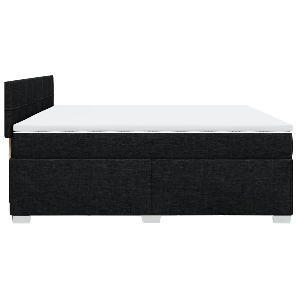 Boxspring met matras stof zwart 200x200 cm – afbeelding 11