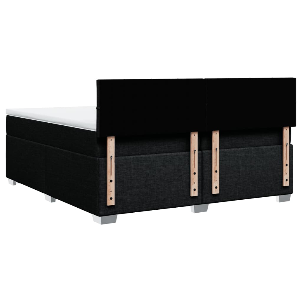 Boxspring met matras stof zwart 200x200 cm – afbeelding 12