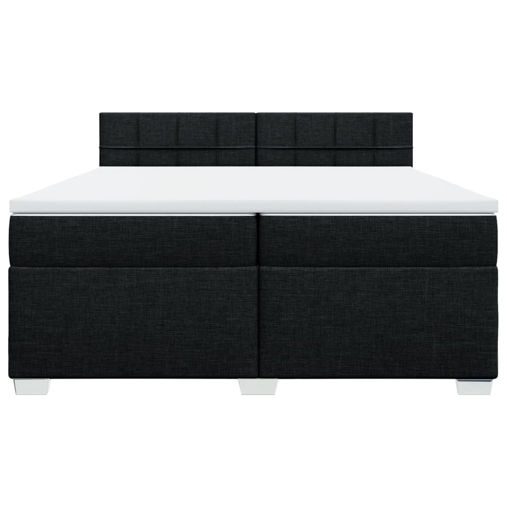 Boxspring met matras stof zwart 200x200 cm – afbeelding 6
