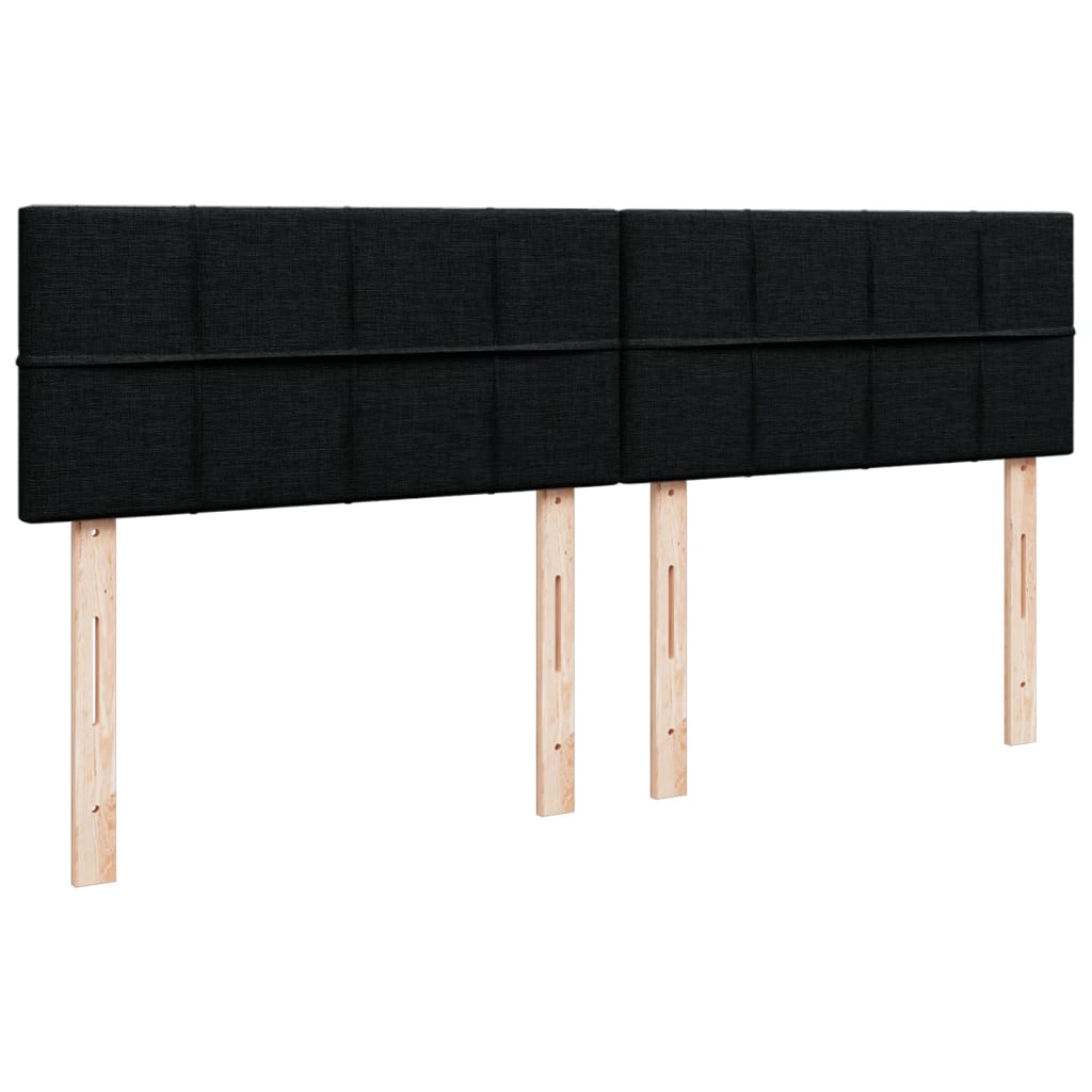 Boxspring met matras stof zwart 200x200 cm – afbeelding 7