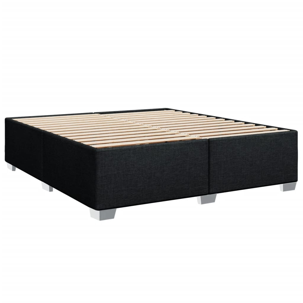 Boxspring met matras stof zwart 200x200 cm – afbeelding 8