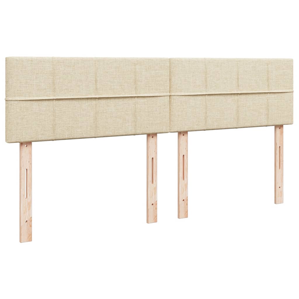 Boxspring met matras stof crèmekleurig 200x200 cm – afbeelding 7
