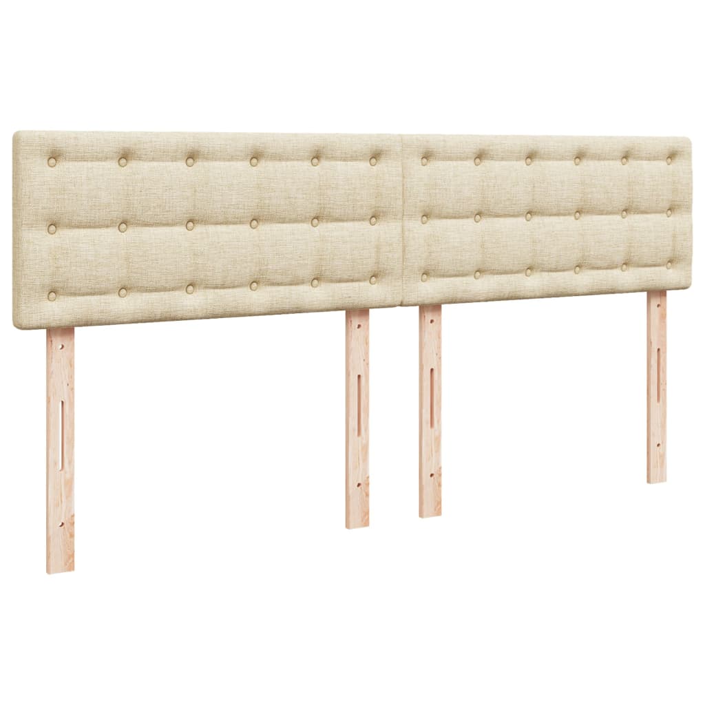 Boxspring met matras stof crèmekleurig 200x200 cm – afbeelding 7