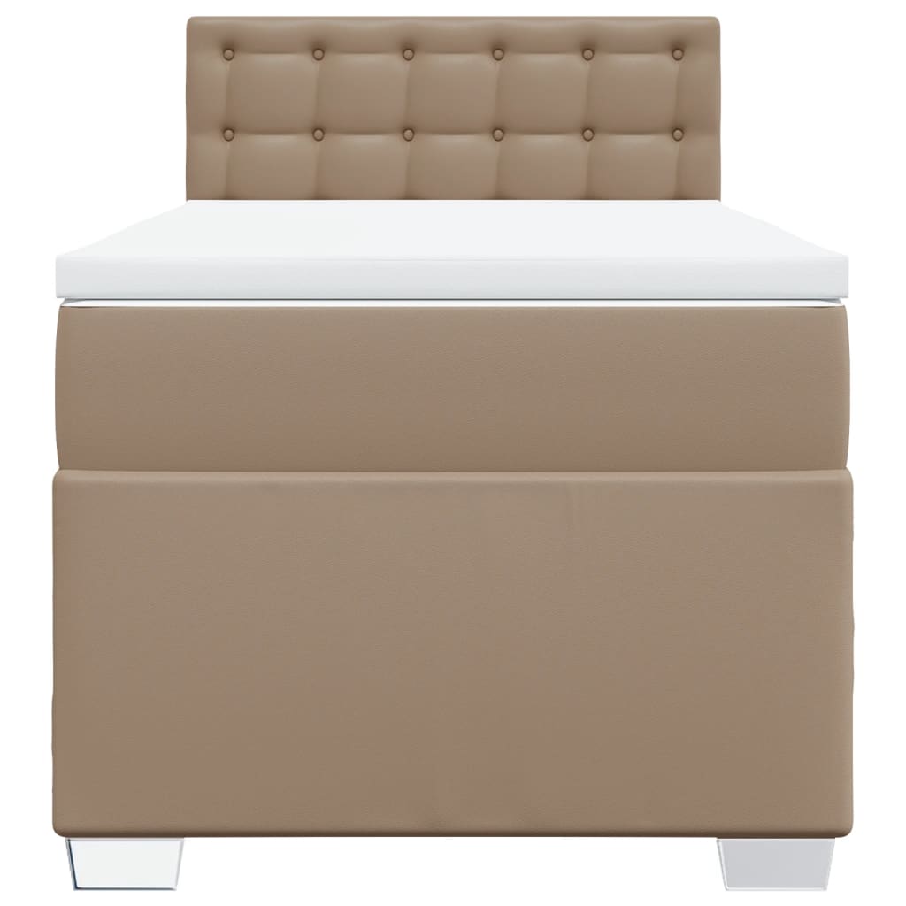 Boxspring met matras kunstleer cappuccinokleurig 90x190 cm – afbeelding 6