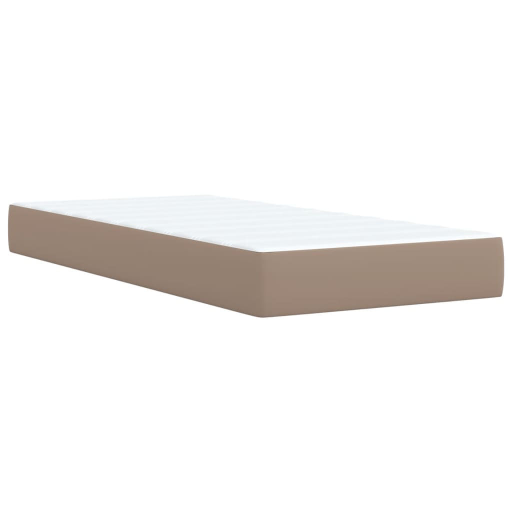 Boxspring met matras kunstleer cappuccinokleurig 90x190 cm – afbeelding 9