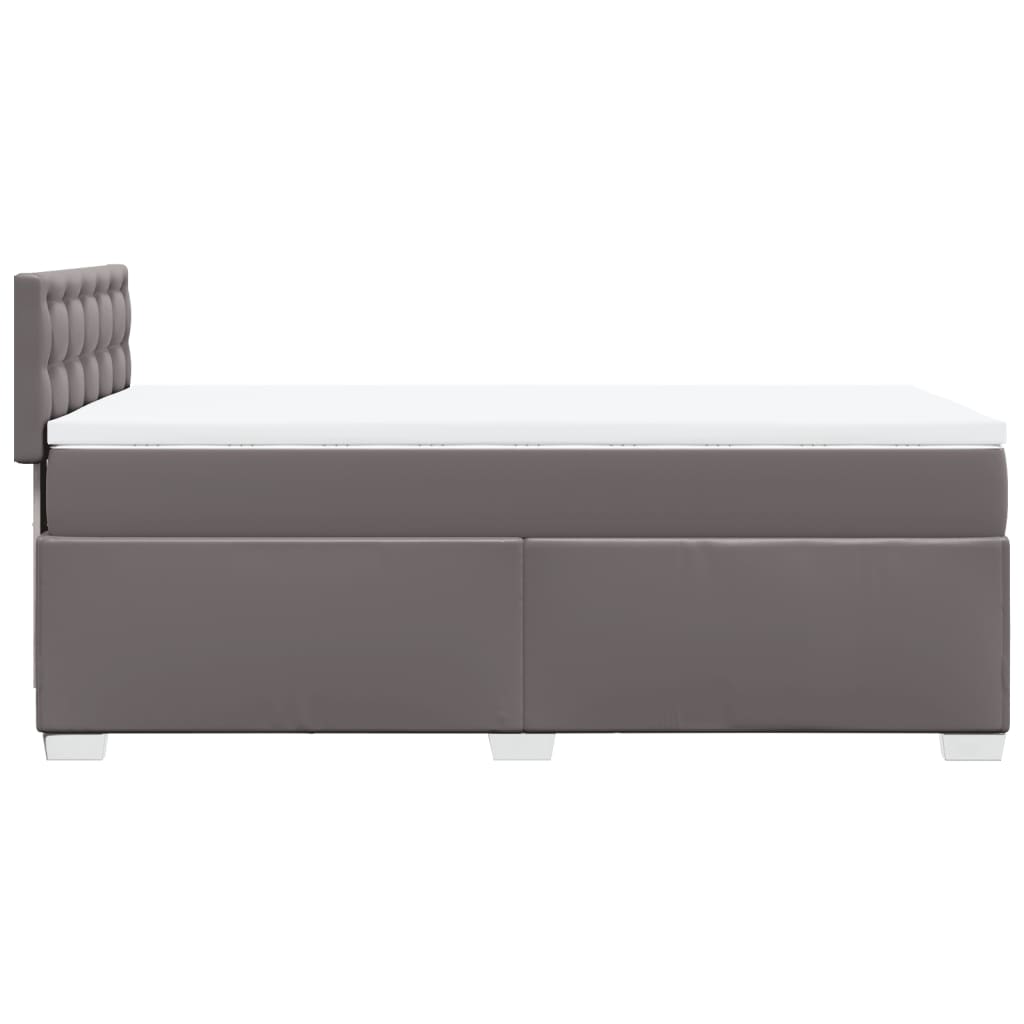 Boxspring met matras kunstleer grijs 90x200 cm – afbeelding 11