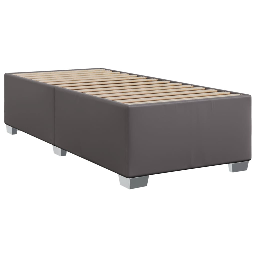 Boxspring met matras kunstleer grijs 90x200 cm – afbeelding 8